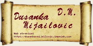 Dušanka Mijailović vizit kartica